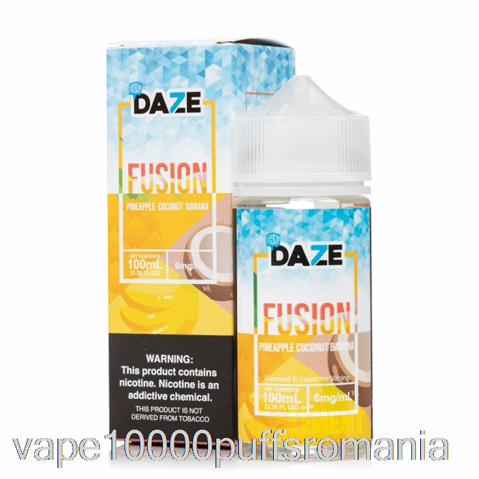 Vape Romania Iced Ananas Nuca De Cocos Banana - 7 Daze Fusion - 100ml 6mg